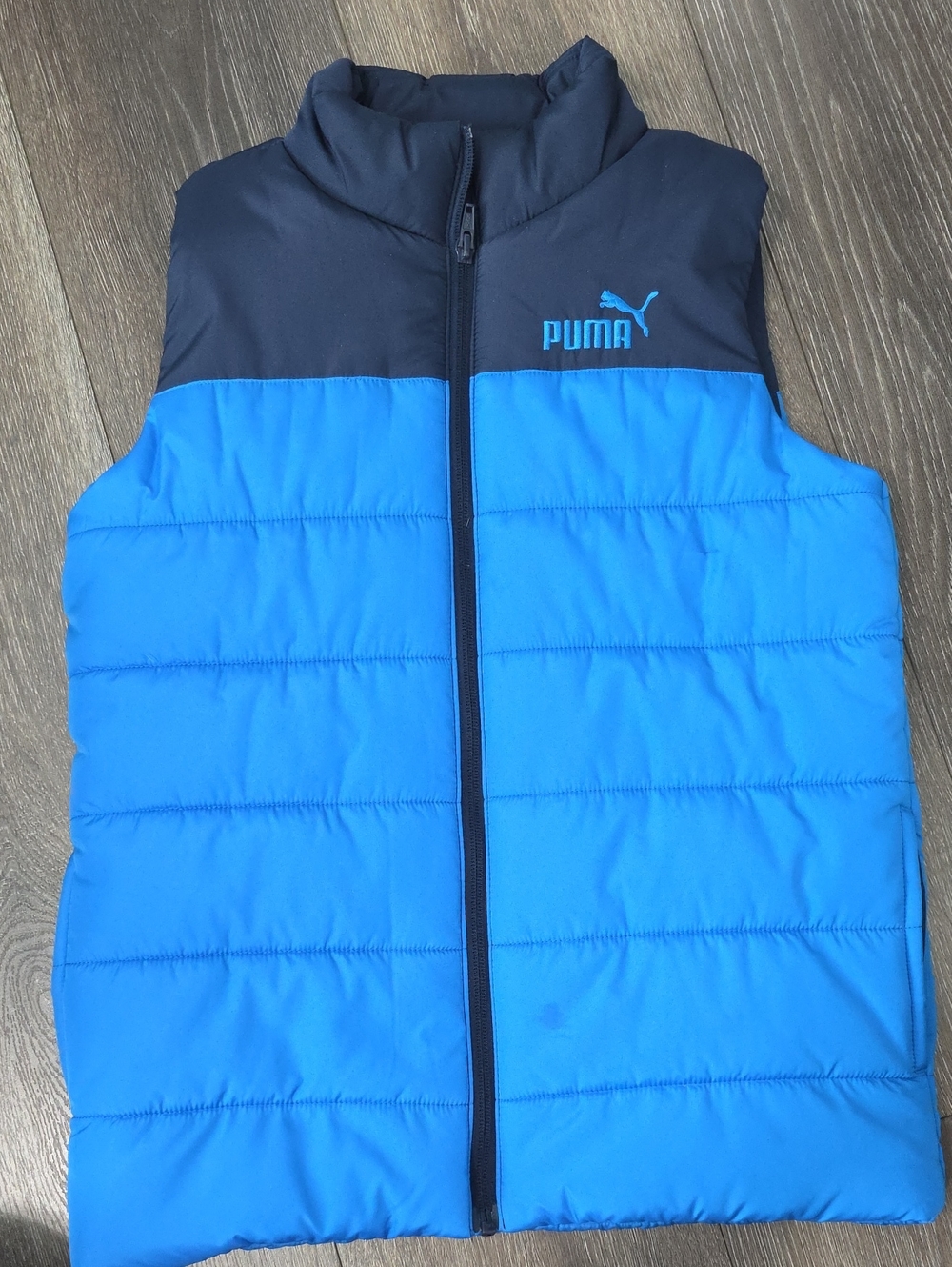 Puma Bright Blue with Navy Trim Quilted Puffer Vest